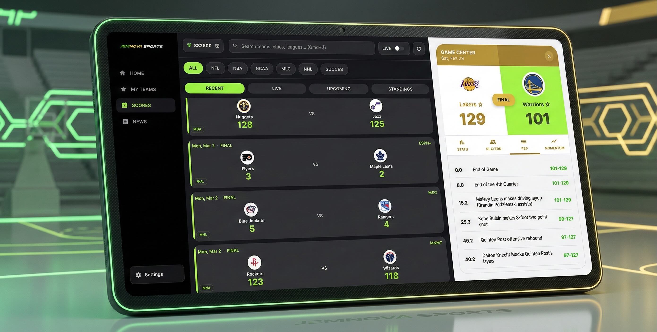 Real-time Player Stats and Momentum Tracker Dashboard